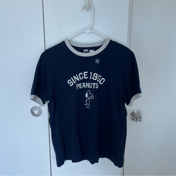 Uniqlo Other - ‼️NEW‼️Uniqlo Navy Blue and White Peanuts Short Sleeve Tee